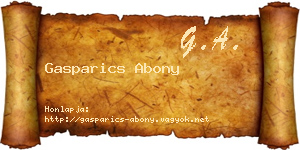 Gasparics Abony névjegykártya